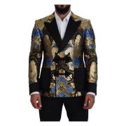 Gouden Bloemen Double Breasted Jas Blazer Dolce & Gabbana , Multicolor...