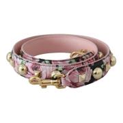 Bloemen Gouden Stud Leren Band Roze Dolce & Gabbana , Multicolor , Dam...