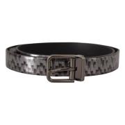 Luxe Grijs Leren Riem met Metalen Gesp Dolce & Gabbana , Multicolor , ...