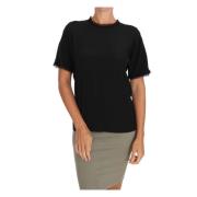 Luxe Zwarte Kant Zijden Blouse Dolce & Gabbana , Black , Dames