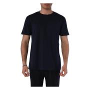 Katoenen T-shirt met Ronde Hals Roberto Collina , Blue , Heren