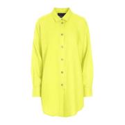 Airy Linen Overhemd Fluorite Green Bitte Kai Rand , Yellow , Dames