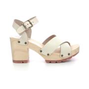 Comfort Leren Sandalen Kickers , White , Dames