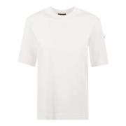 Witte SS T-shirt Polos Moncler , White , Dames