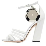 Pre-owned Leather sandals Burberry Vintage , White , Dames