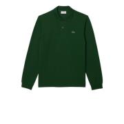 Groene Lange Mouw Katoenen Polo Lacoste , Green , Heren