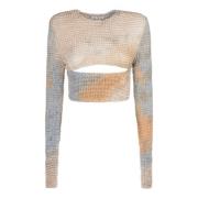 Round-neck Knitwear Off White , Multicolor , Dames