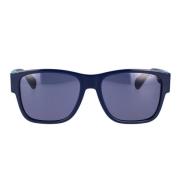 Geometrische Vorm Zonnebril Blauw Rubber Bvlgari , Blue , Unisex