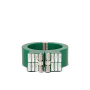 Messing, strass en hars manchet Balmain , Green , Dames