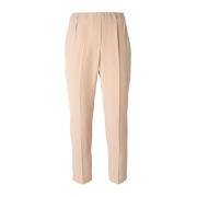 Elegante Vanille Cropped Broek Brunello Cucinelli , Beige , Dames