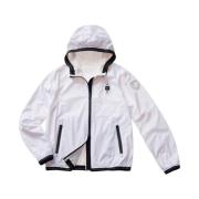 Modieuze Hooded Regenjas Blauer , White , Dames