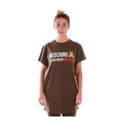 Sweatshirt T-Shirt Combo Moschino , Brown , Dames