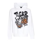 Tiger Hoodie Wit Streetwear Disclaimer , White , Heren
