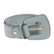 Gehamerd leren riem met gouden hardware Avenue 67 , Blue , Dames