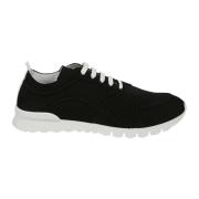 Zwarte Sneakers met Witte Details Kiton , Black , Heren