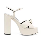 High Heel Sandals Saint Laurent , Beige , Dames