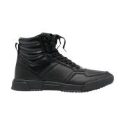 Zwarte leren hoge sneakers Calvin Klein , Black , Heren