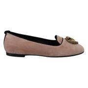 Roze Velvet Instappers Loafers Platte Schoenen Dolce & Gabbana , Pink ...