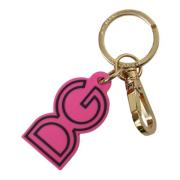 Elegant Goud Roze Logo Sleutelhanger Dolce & Gabbana , Pink , Dames