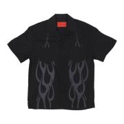 Tribal Flames Print Zwart Shirt Vision OF Super , Black , Heren