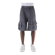 Cargo Denim-achtige Shorts We11Done , Gray , Heren