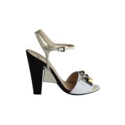 Pre-owned Leather sandals Fendi Vintage , White , Dames