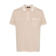 Beige Katoenen Poloshirt met Logo Fay , Beige , Heren