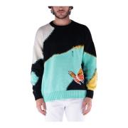 Butterfly Intarsia Crewneck Sweater Nahmias , Multicolor , Heren
