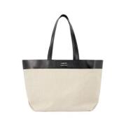 Beige Linnen Shopper Tas met Handvatten Ami Paris , Beige , Dames