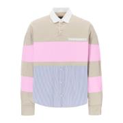 Oversized Hybrid Rugby Shirt Dsquared2 , Multicolor , Heren