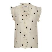 Dropcc Top Blouse met Ruchedetails Co'Couture , Beige , Dames