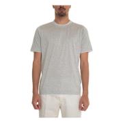 Zijde Katoen Contrast T-shirt Gran Sasso , Gray , Heren