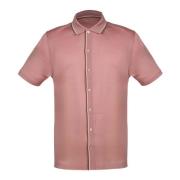 Roze Bowling Shirt met Beige en Bruin Contrast Gran Sasso , Pink , Her...