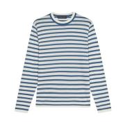 Lichtblauwe Gestreepte Crewneck Sweater Brooks Brothers , Blue , Heren