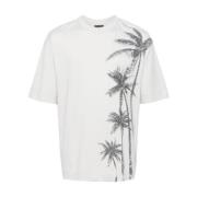 Grijze Palmboomprint T-shirt Emporio Armani , Gray , Heren
