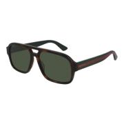 Stylish Sunglasses in Dark Havana/Green Gucci , Brown , Heren