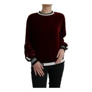 Bordeaux Velvet Ronde Hals Sweater Dolce & Gabbana , Red , Dames