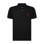 Zwarte Polo Shirt Katoen Korte Mouwen Ralph Lauren , Black , Heren