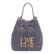 Logo Bucket Bag met Verstelbare Band Love Moschino , Purple , Dames