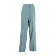 Crepe Palazzo Trousers with Pressed Pleat Pinko , Blue , Dames