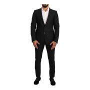Peak Lapel Slim Fit Suit Dolce & Gabbana , Black , Heren