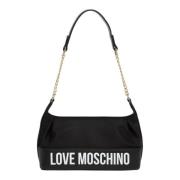 Logo Print Schoudertas Love Moschino , Black , Dames