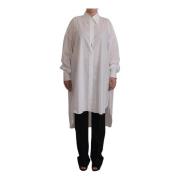 Witte Katoenen Kraag Knoop Voorkant Shirt Dolce & Gabbana , White , Da...