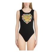 Gepatroon Heart Couture Bodysuit Sluiting Versace Jeans Couture , Blac...