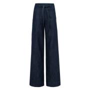 Hoge Taille Palazzo Denim Broek MVP wardrobe , Blue , Dames