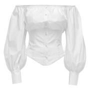 Bootnek Pofmouw Poplin Shirt MVP wardrobe , White , Dames