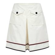Hoge Taille Geplooide Shorts met Zakken MVP wardrobe , White , Dames