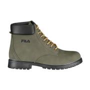 Groene Lace-Up Boot met Borduurwerk Fila , Green , Heren