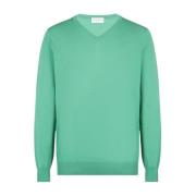 Ultralight Cotton V-Neck Pullover Ballantyne , Green , Heren
