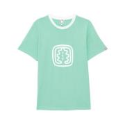 Iconische Groene Ronde Hals T-shirt Ines De La Fressange Paris , Green...